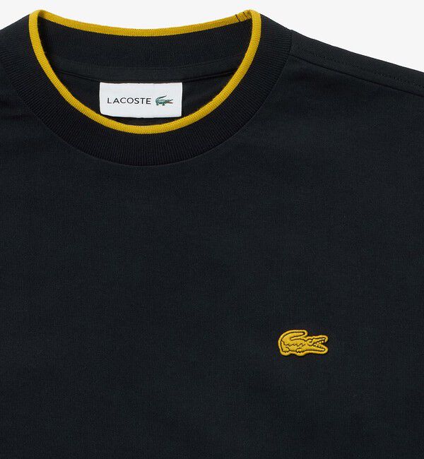 LACOSTE「【オンライン限定】LACOSTE  オーバーサイズ 配色ラインリブ ロングスリーブTシャツ」|Tシャツ・カットソー|