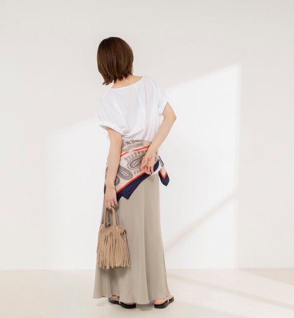 NOLLEY'S「《セットアップ対応》ウォッシャブルエクセルテックタンブラーギャザーフレンチスリーブブラウス」|シャツ・ブラウス|