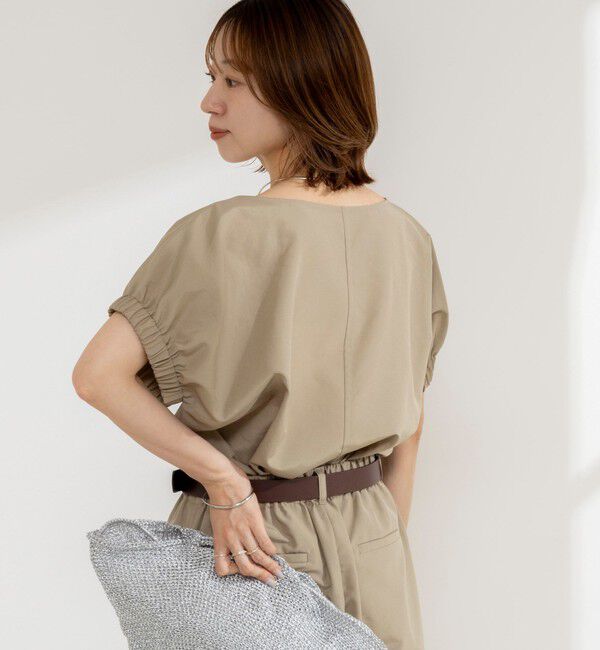 NOLLEY'S「《セットアップ対応》ウォッシャブルエクセルテックタンブラーギャザーフレンチスリーブブラウス」|シャツ・ブラウス|