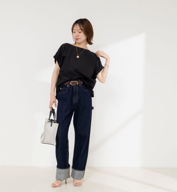 NOLLEY'S「《セットアップ対応》ウォッシャブルエクセルテックタンブラーギャザーフレンチスリーブブラウス」|シャツ・ブラウス|