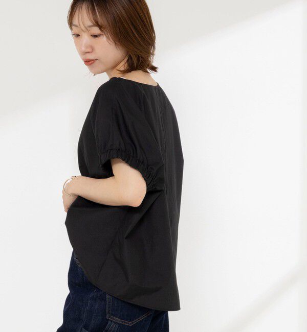 NOLLEY'S「《セットアップ対応》ウォッシャブルエクセルテックタンブラーギャザーフレンチスリーブブラウス」|シャツ・ブラウス|