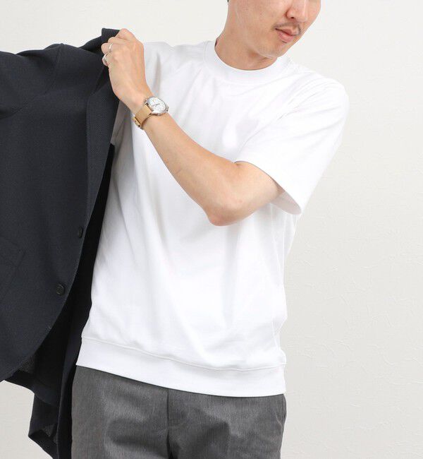 NOLLEY'S goodman「《ビジカジ対応》超長綿ハイゲージポンチ クルーネックドレスTシャツ」|Tシャツ・カットソー|