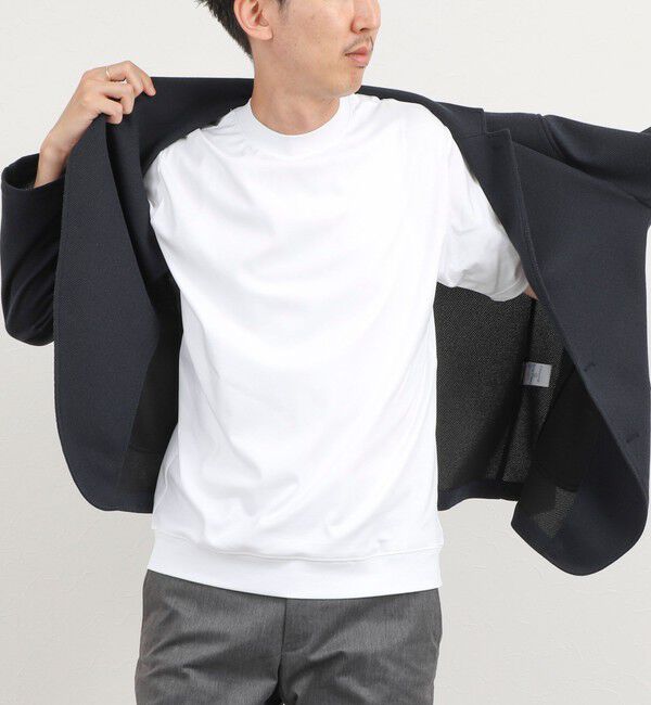 NOLLEY'S goodman「《ビジカジ対応》超長綿ハイゲージポンチ クルーネックドレスTシャツ」|Tシャツ・カットソー|