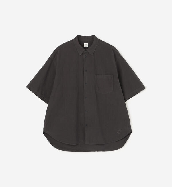 ORCIVAL「ORCIVAL | ガーメントダイ レギュラーカラー半袖シャツ MEN」|シャツ・ブラウス|BLACK系1