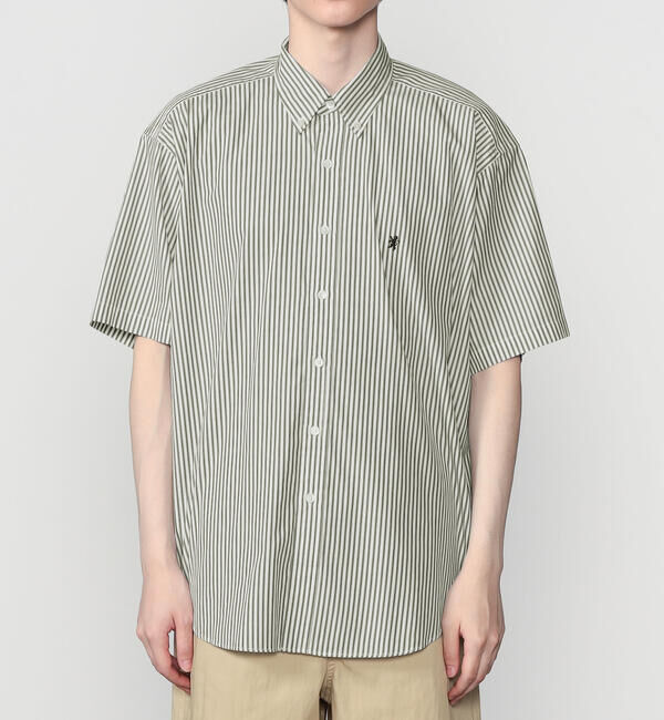GYMPHLEX「Gymphlex | ボタンダウン半袖シャツ STRIPE MEN」|シャツ・ブラウス|
