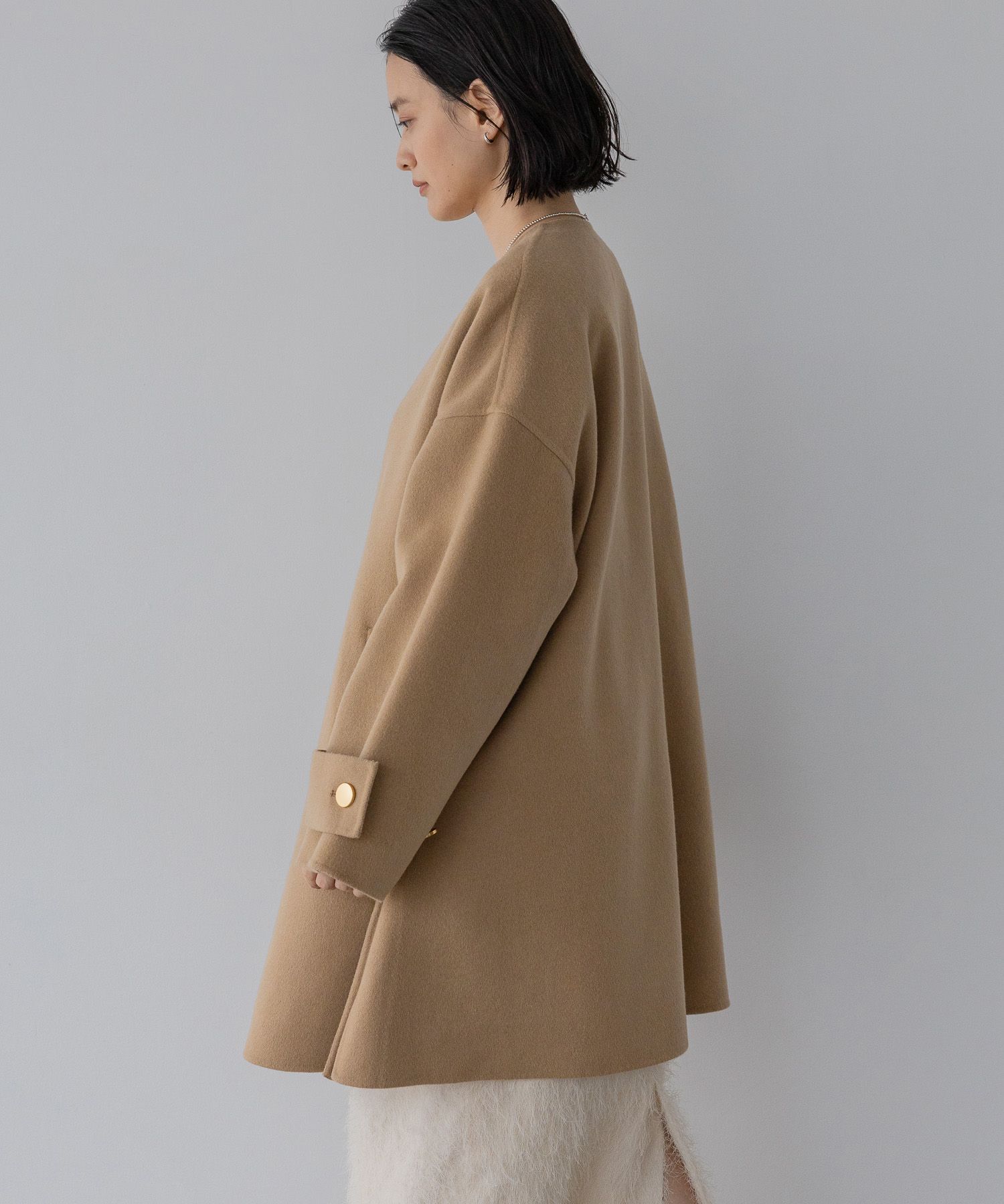 A part by 「【名品シリーズ】カシープノーカラーコート」|ノーカラーコート|