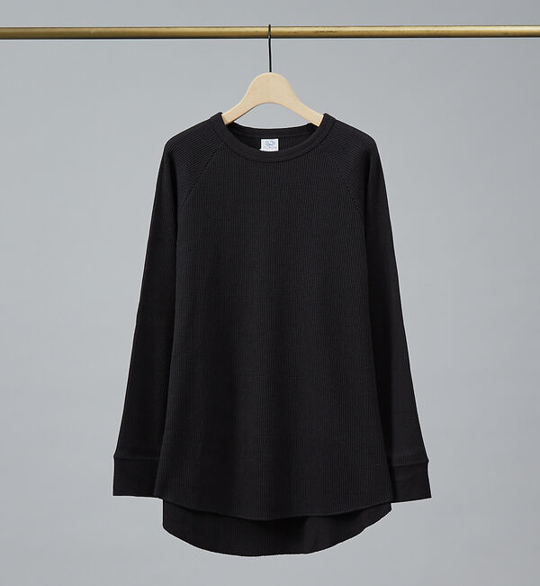 ABAHOUSE「【FRUIT OF THE LOOM】ヘビーオンス サーマル ラグラン クルー」|Tシャツ・カットソー|ブラック