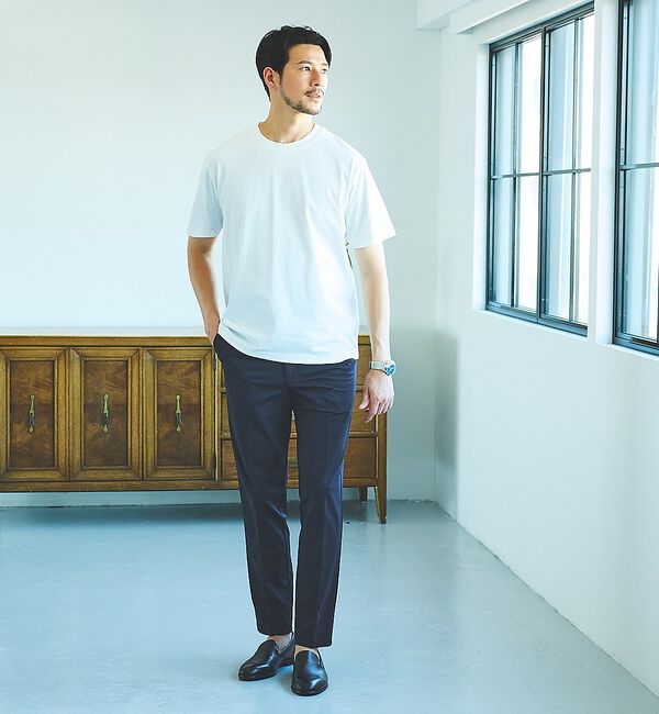 ABAHOUSE「【SMART CLOSET】シルケット天竺 クルーネック 半袖Tシャツ / 接触」|Tシャツ・カットソー|