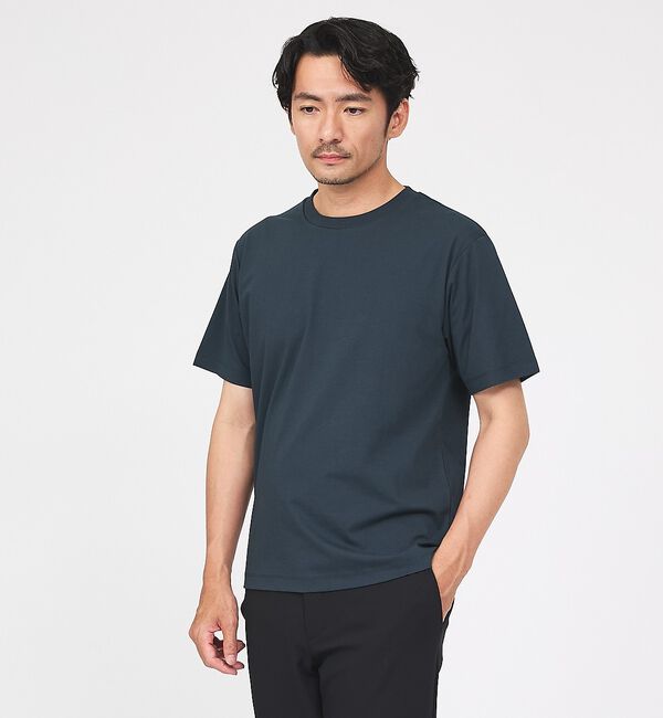 ABAHOUSE「【SMART CLOSET】シルケット天竺 クルーネック 半袖Tシャツ / 接触」|Tシャツ・カットソー|