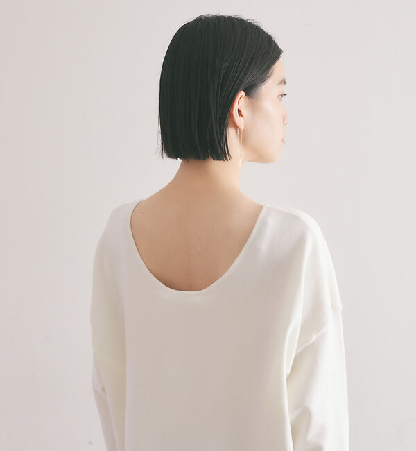 qualite「【WEB・一部店舗限定】クルーネックコットンニットプルオーバー」|ニット・セーター|
