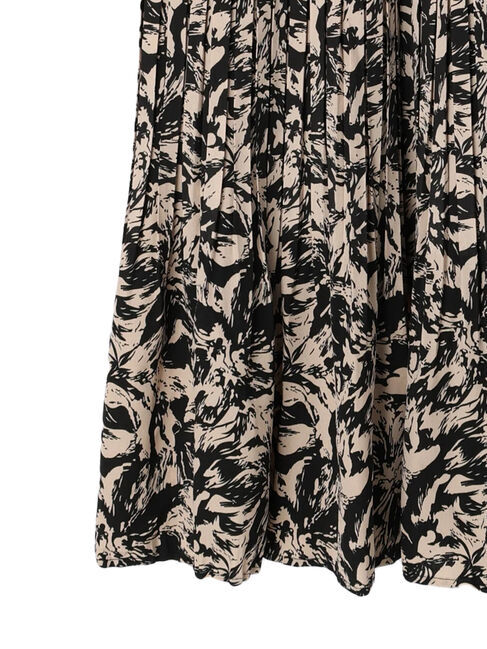 YECCA VECCA「アブストラクトフラワー柄プリーツワンピース」|ワンピース|