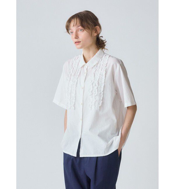 MidiUmi「MidiUmi フロントフリルシャツ」|シャツ・ブラウス|