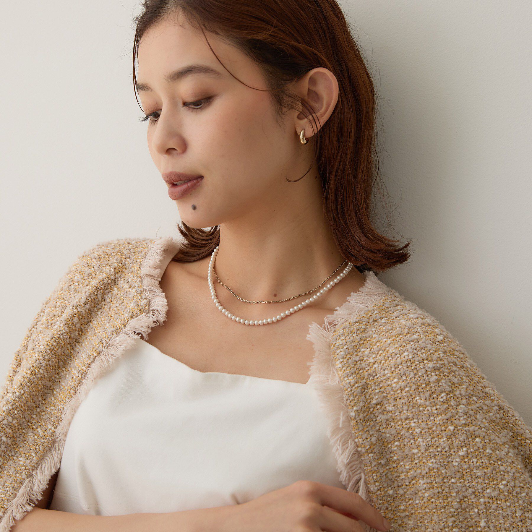 UNTITLED「【Made in Japan】ガラスパールラリエット」|ネックレス|