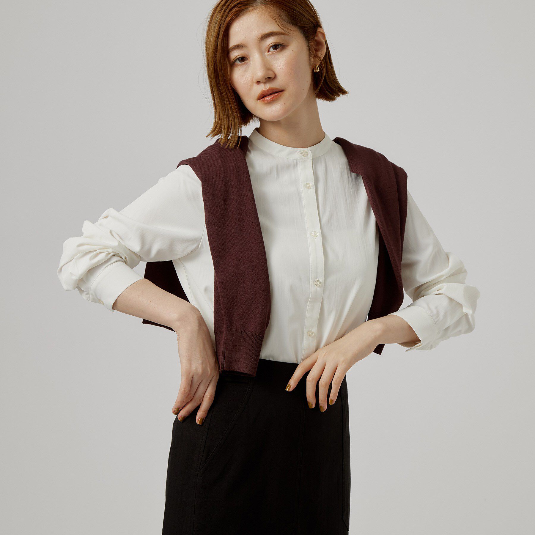 grove「【時短・着回し】ニットベスト&times;シャツSET」|その他|