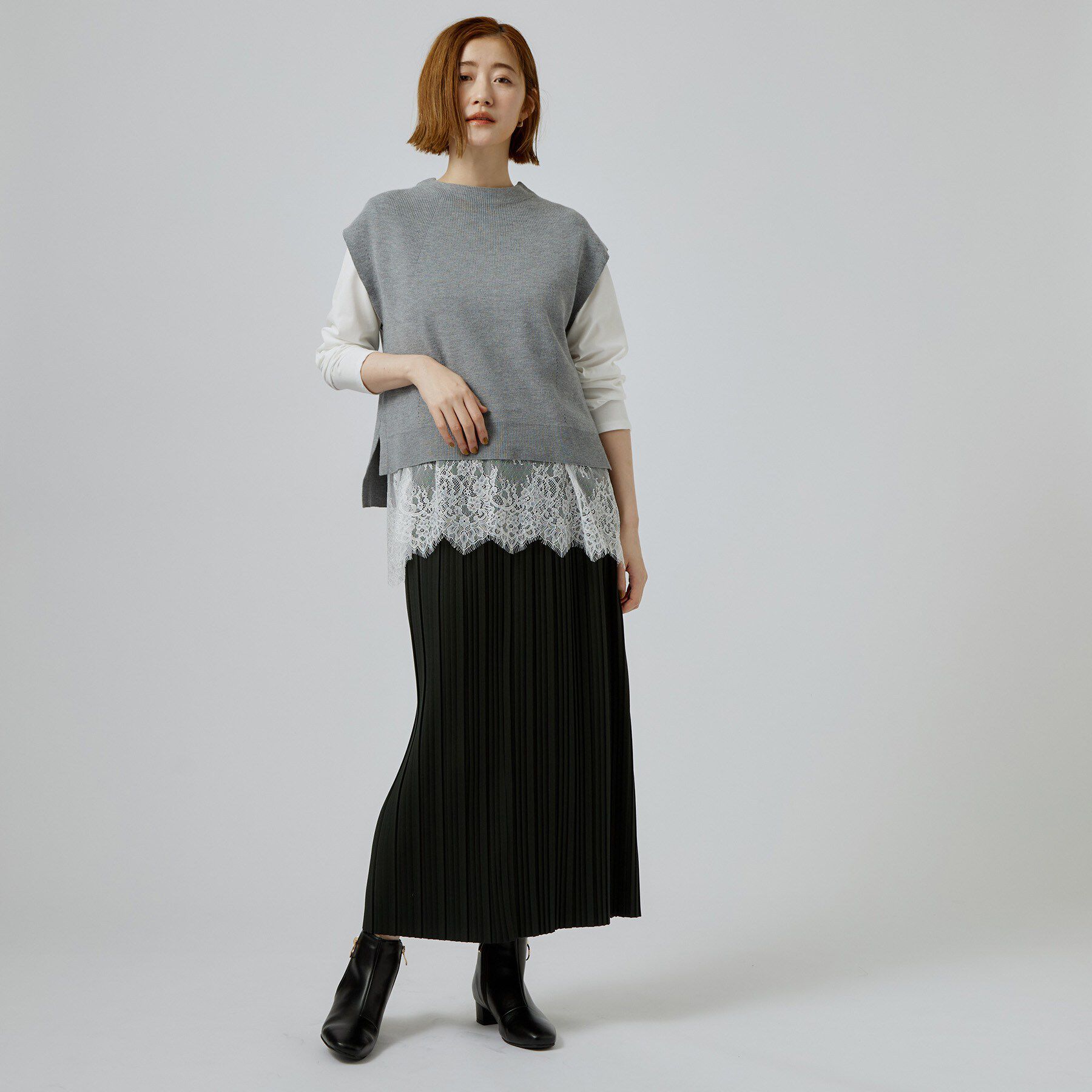 grove「【時短・着回し】ニットベスト&times;シャツSET」|その他|