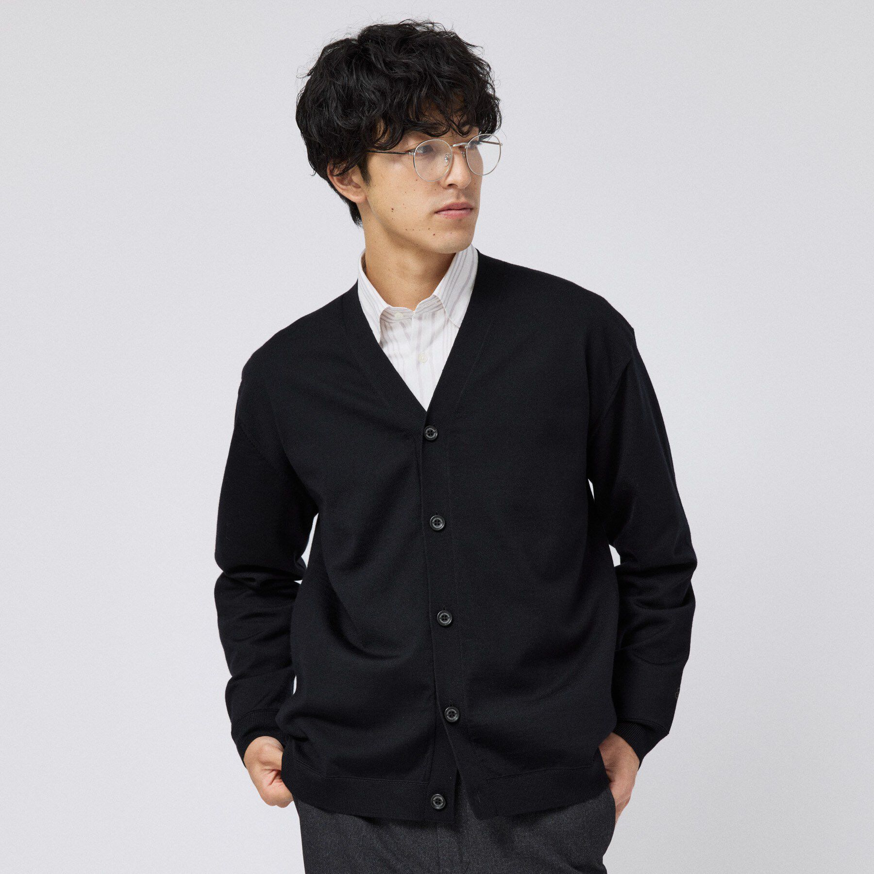 TAKEO KIKUCHI「アンチピリング ニット カーディガン」|カーディガン|ブラック(019)