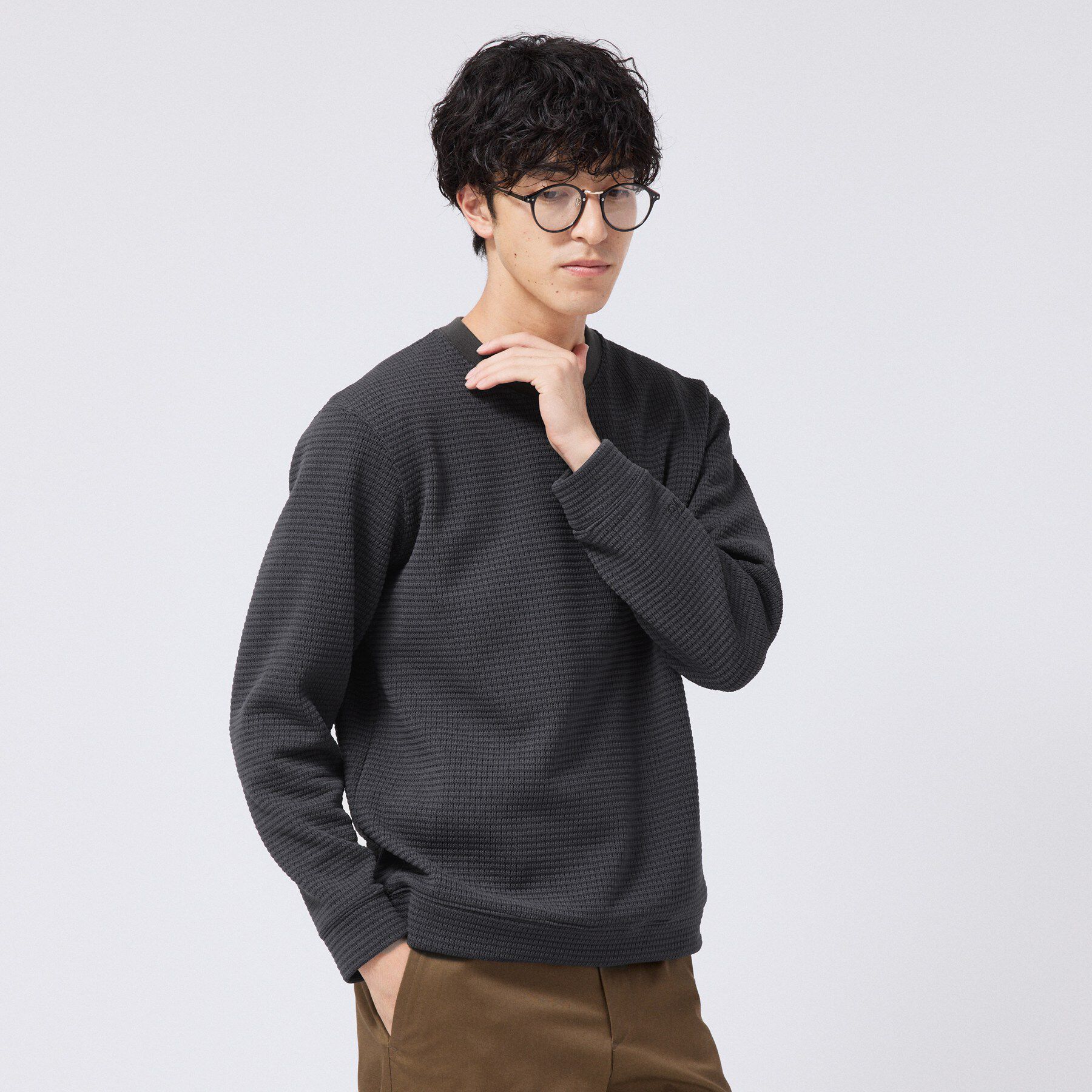 TAKEO KIKUCHI「ニットライクワッフル プルオーバージャージ」|Tシャツ・カットソー|