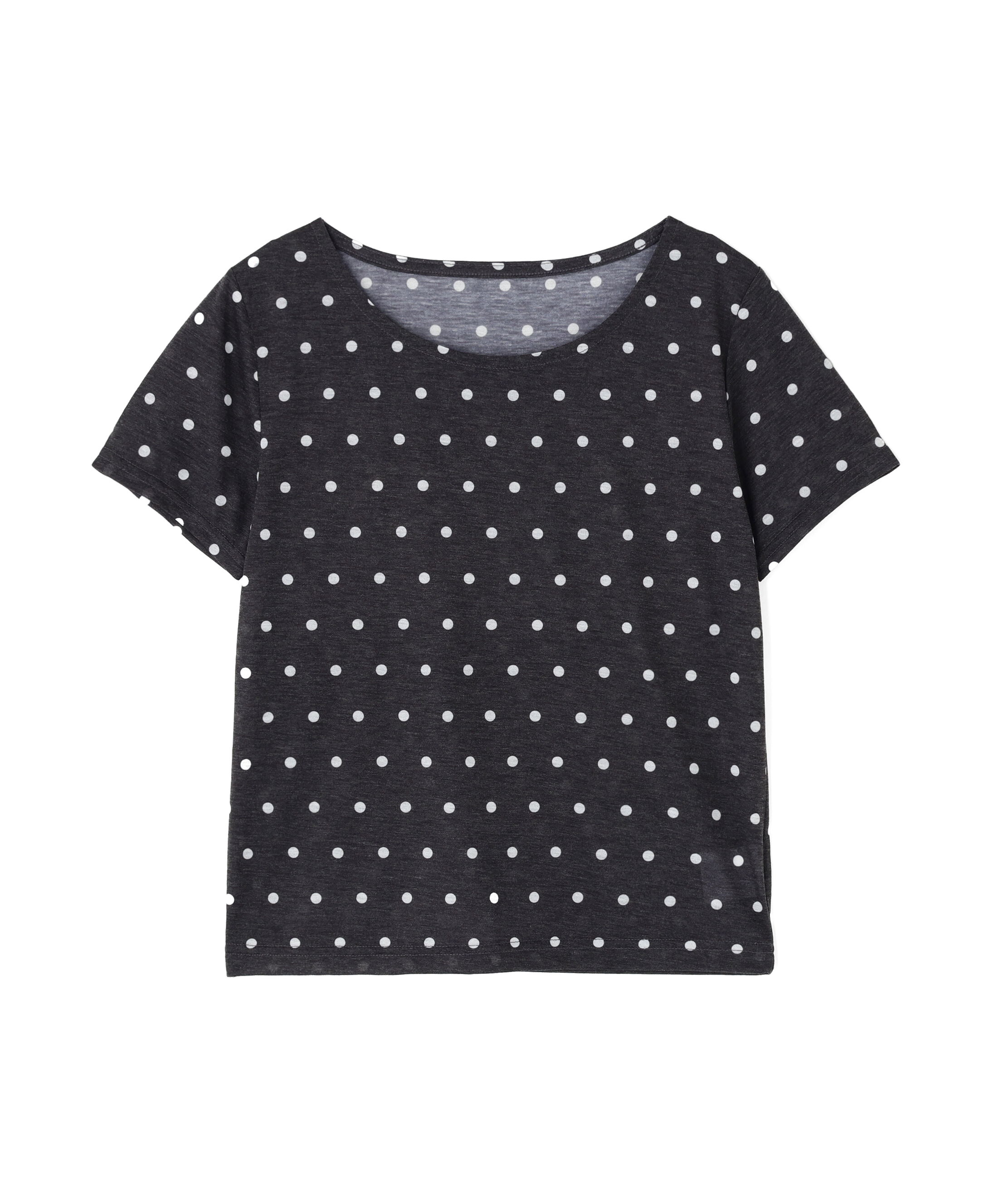  「シアードットクルーネック半袖ＰＯ」|Tシャツ・カットソー|ブラック&times;ブ  1