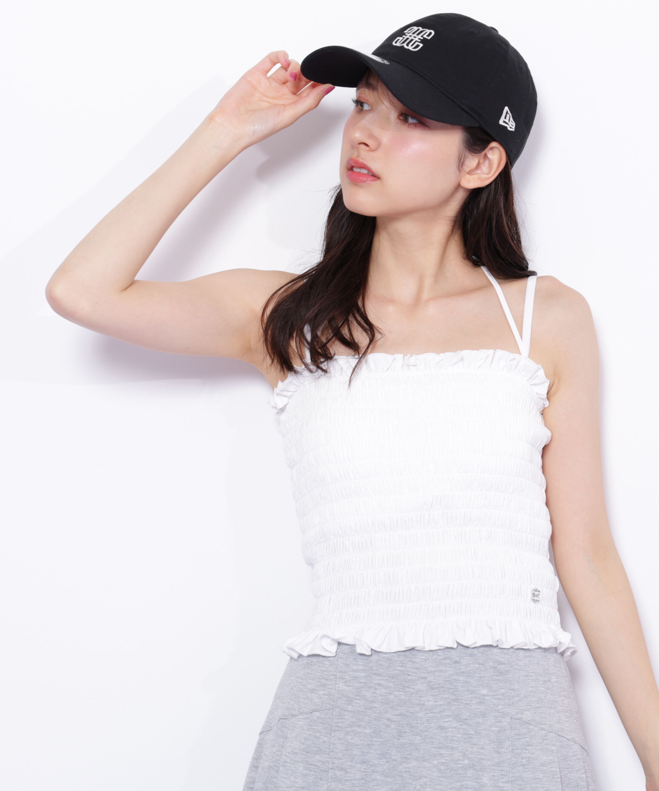  「シャーリングキャミソール」|Tシャツ・カットソー|