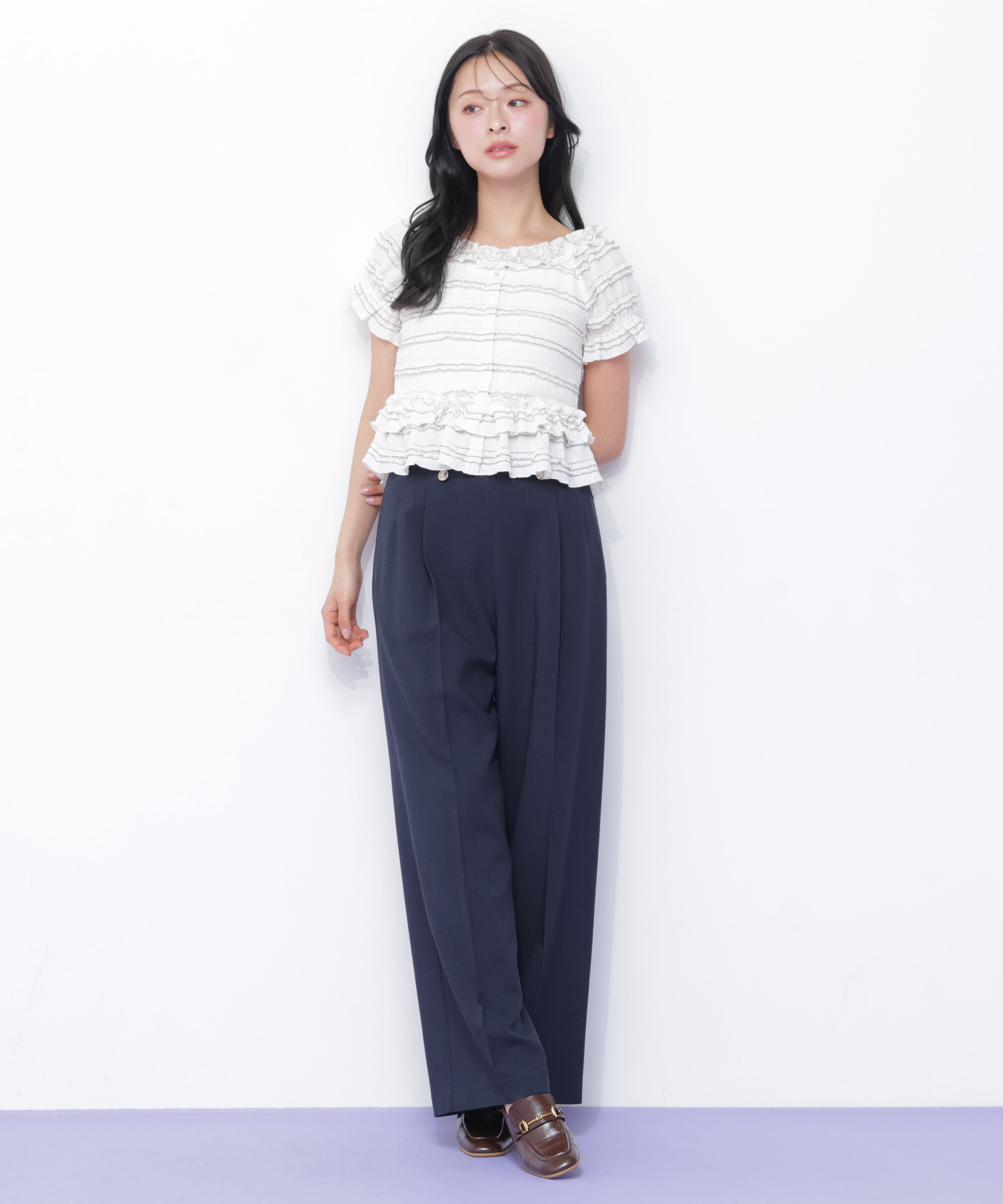  「フリルカットソートップス」|Tシャツ・カットソー|