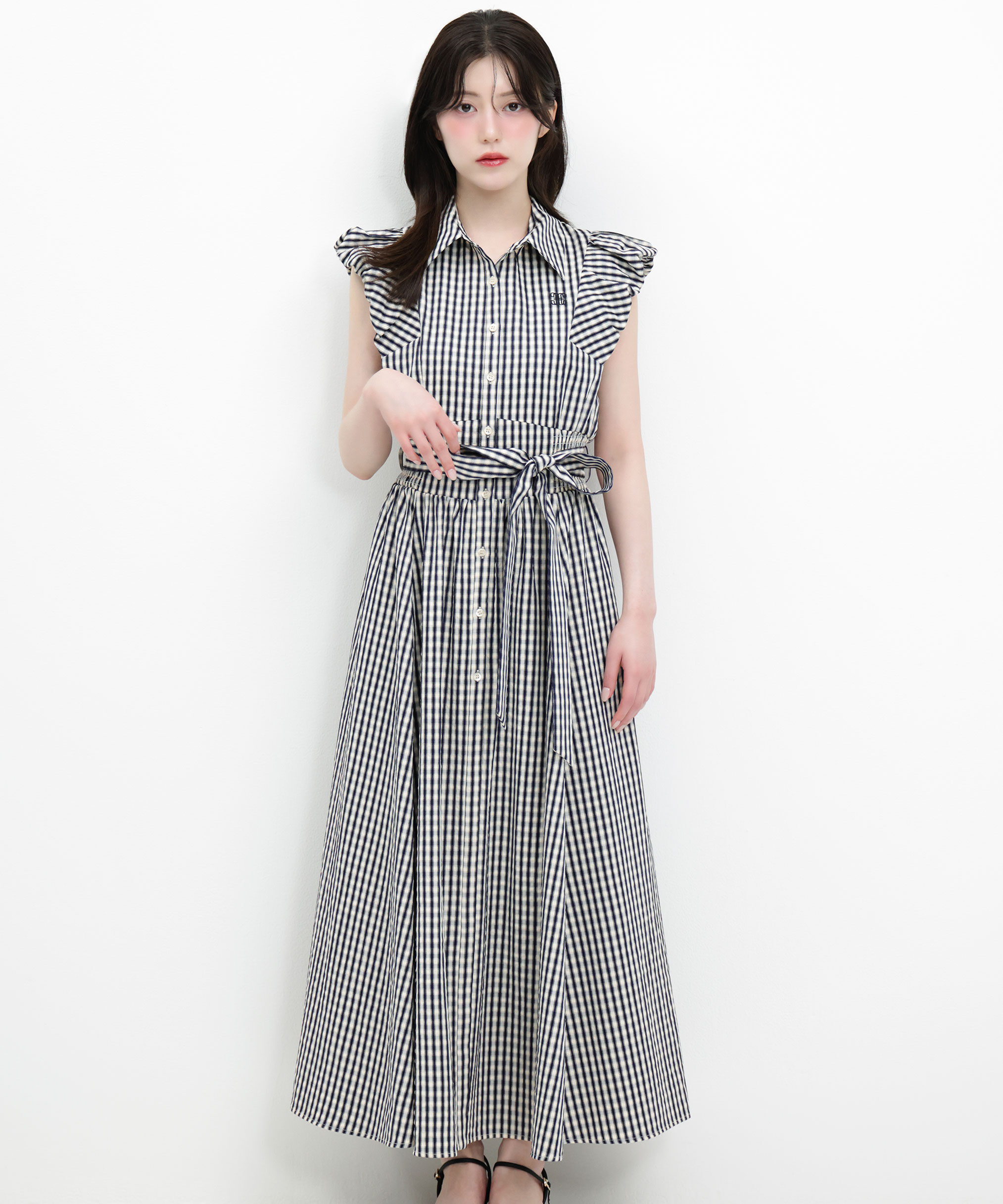  「袖バルーンシャツワンピース」|ワンピース|