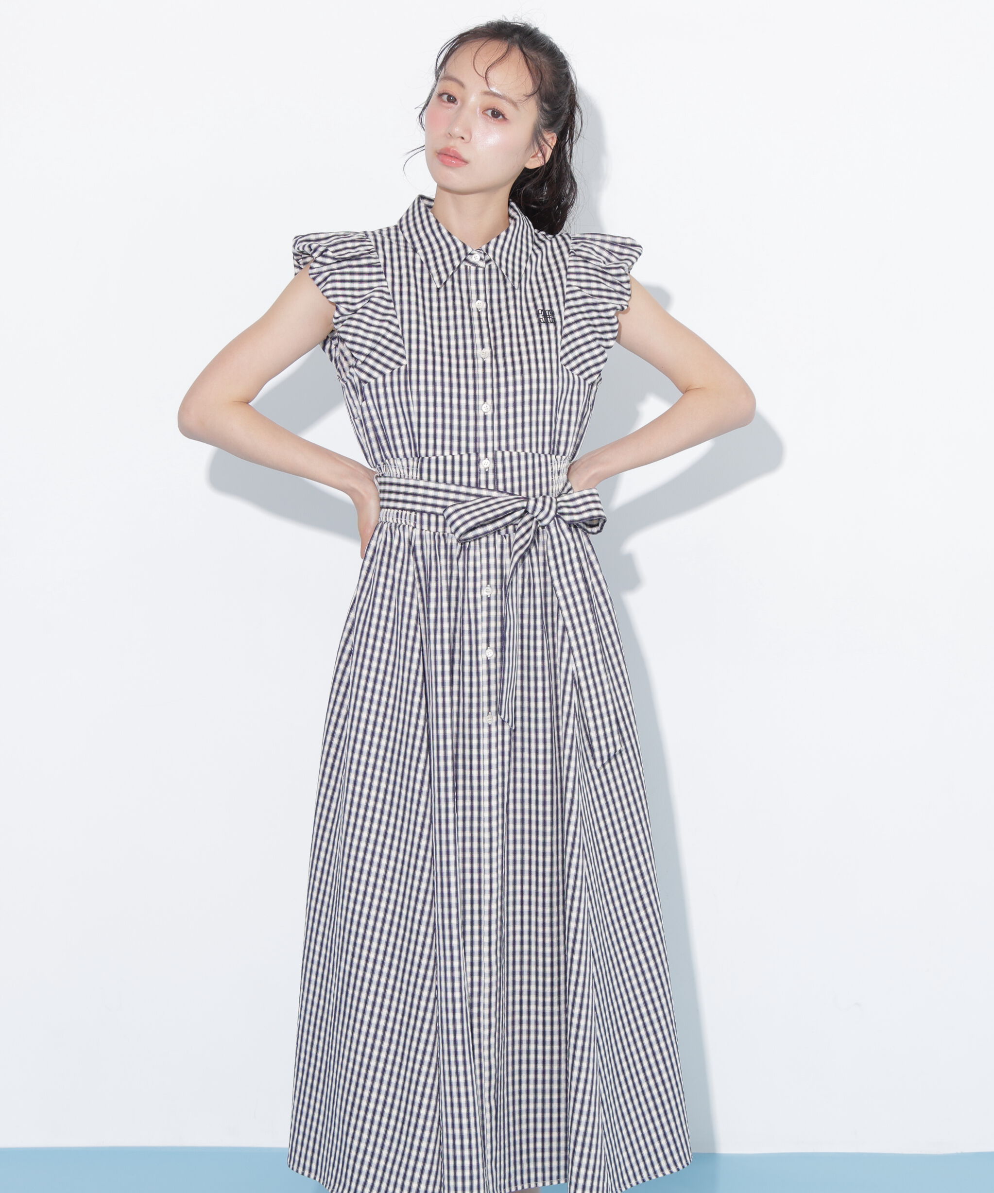  「袖バルーンシャツワンピース」|ワンピース|