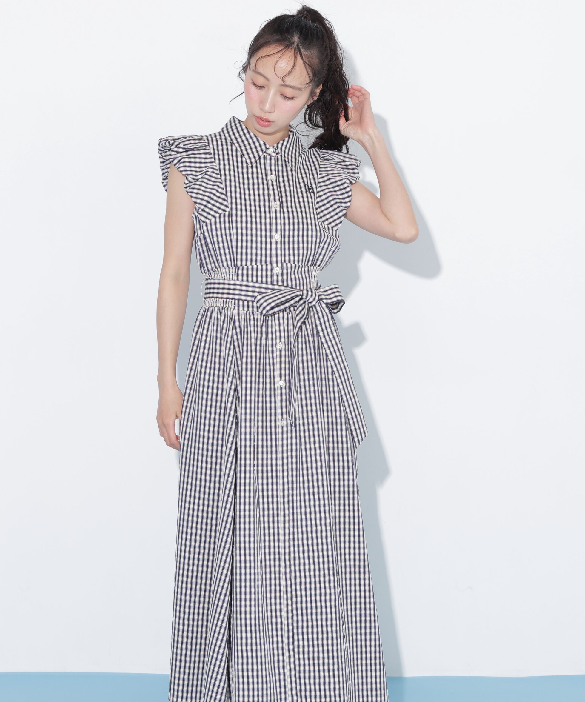  「袖バルーンシャツワンピース」|ワンピース|