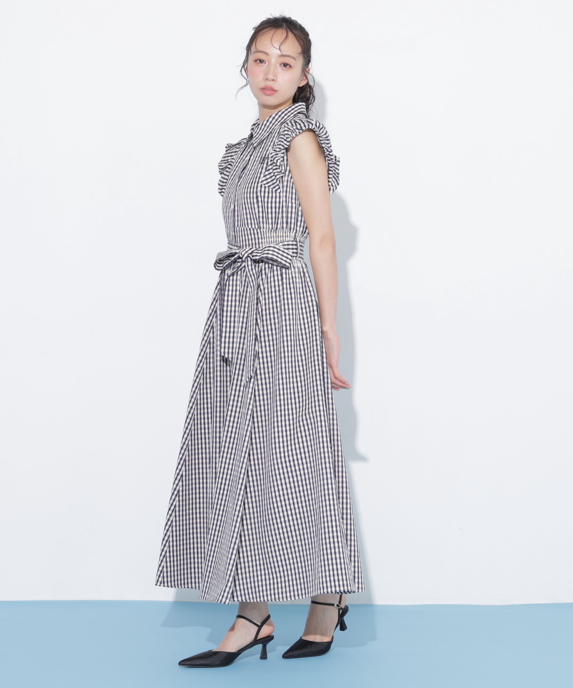 「袖バルーンシャツワンピース」|ワンピース|