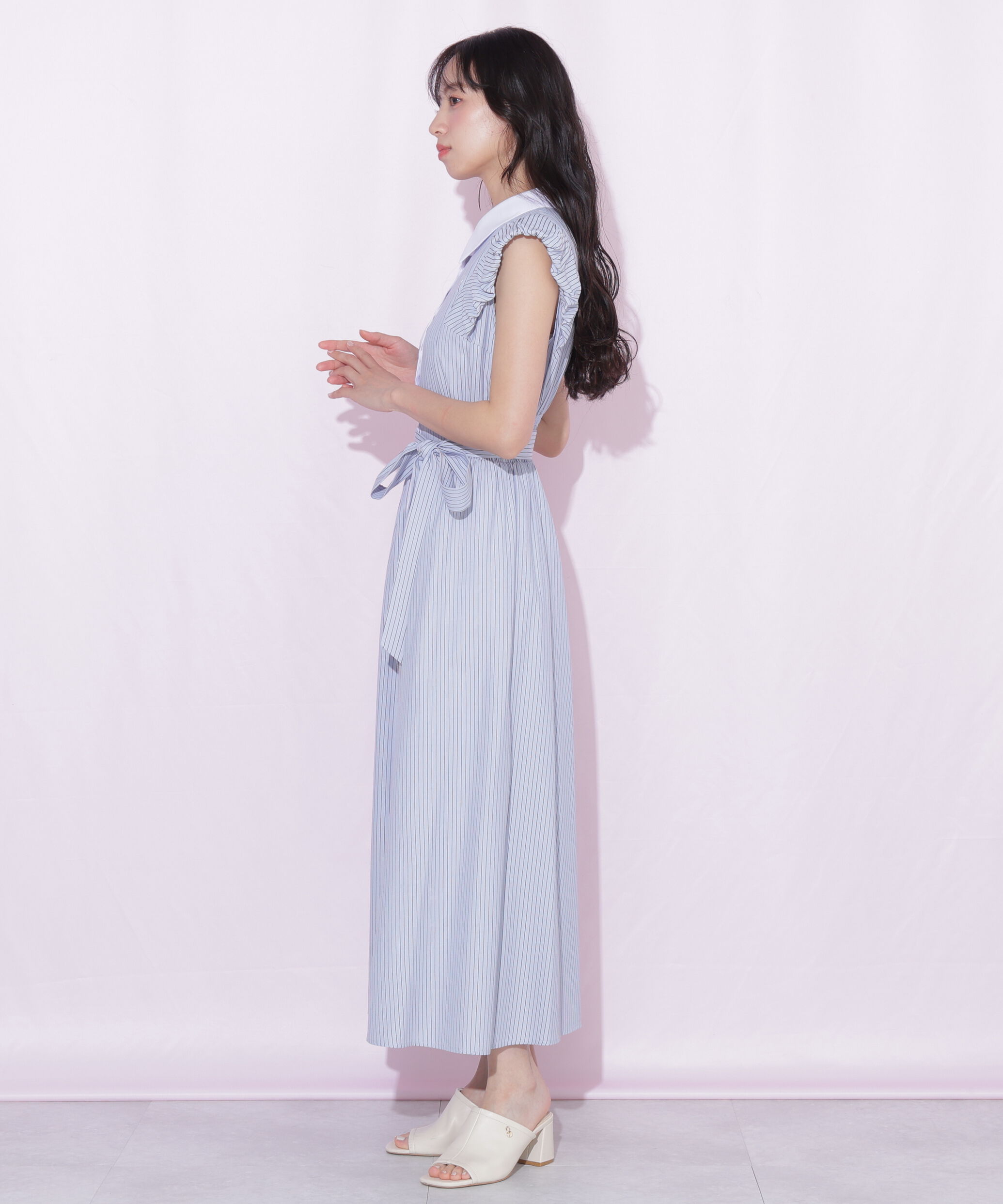  「袖バルーンシャツワンピース」|ワンピース|