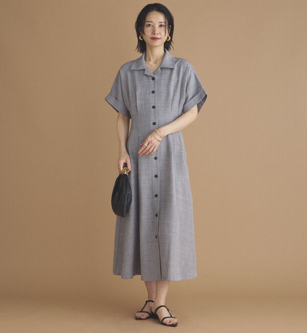 Doux archives「タックフレアシャツワンピース」|ワンピース|