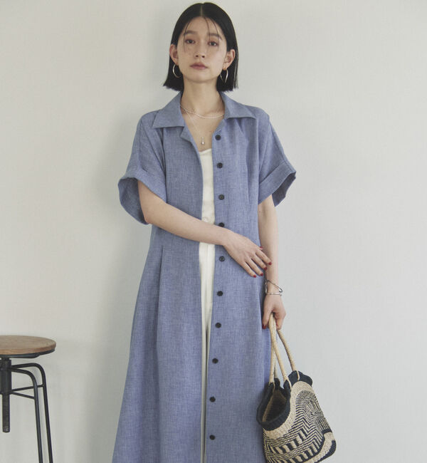 Doux archives「タックフレアシャツワンピース」|ワンピース|