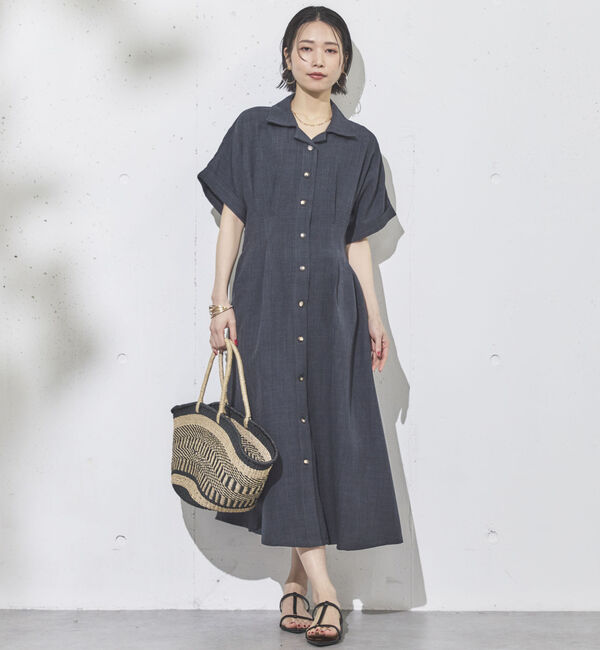 Doux archives「タックフレアシャツワンピース」|ワンピース|