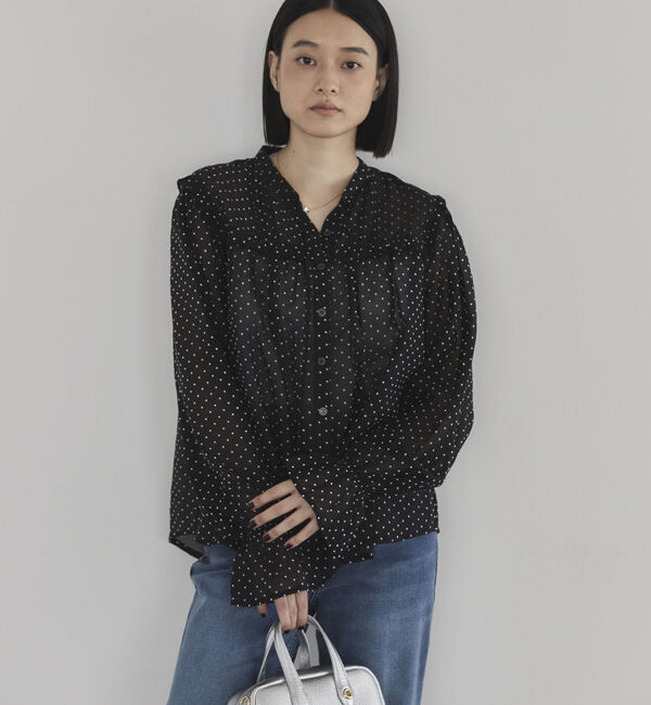 Doux archives「シアードットキャンディースリーブブラウス」|シャツ・ブラウス|BLACK
