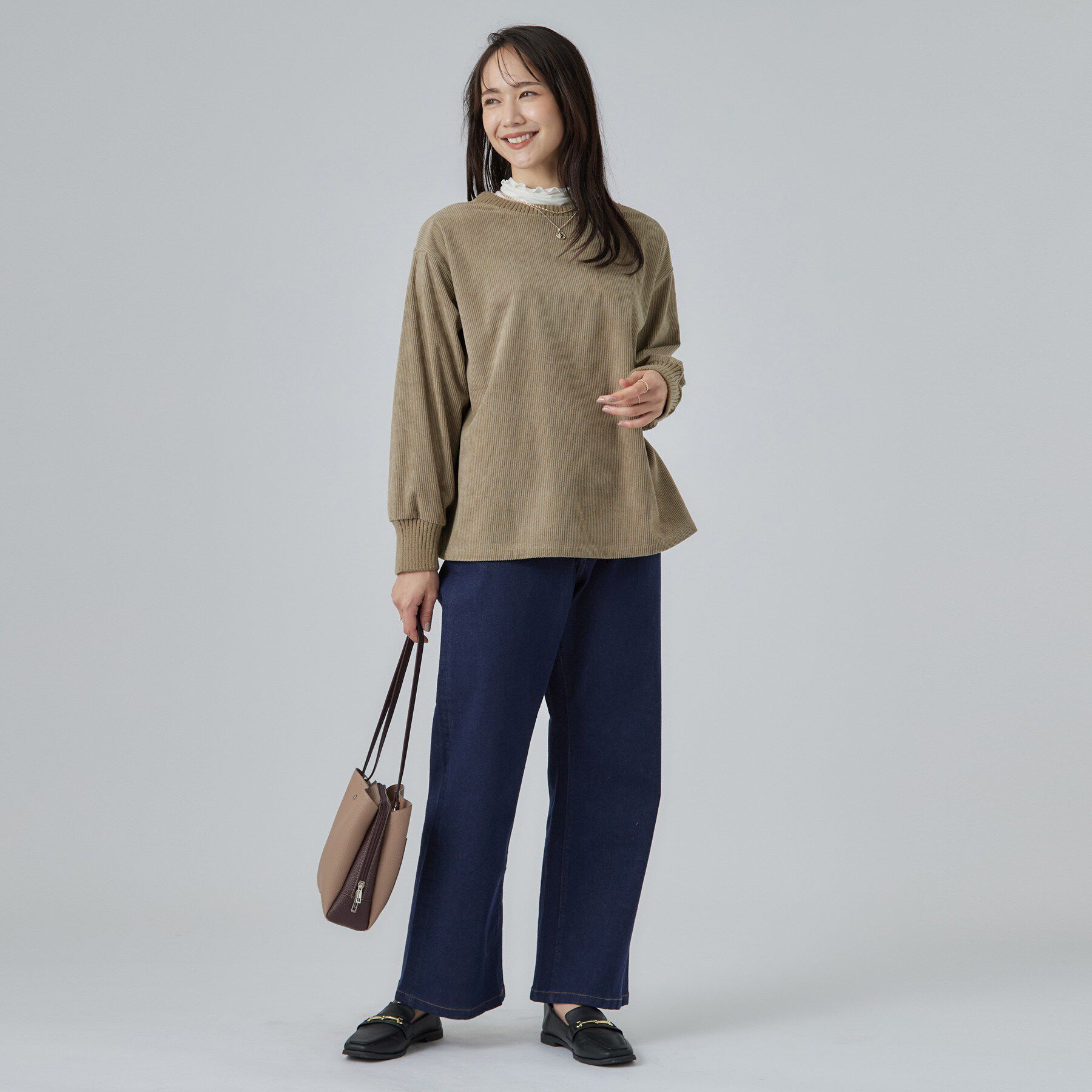 SHOO･LA･RUE「コーデの幅が広がる！コーデュロイ2WAYプルオーバー」|Tシャツ・カットソー|