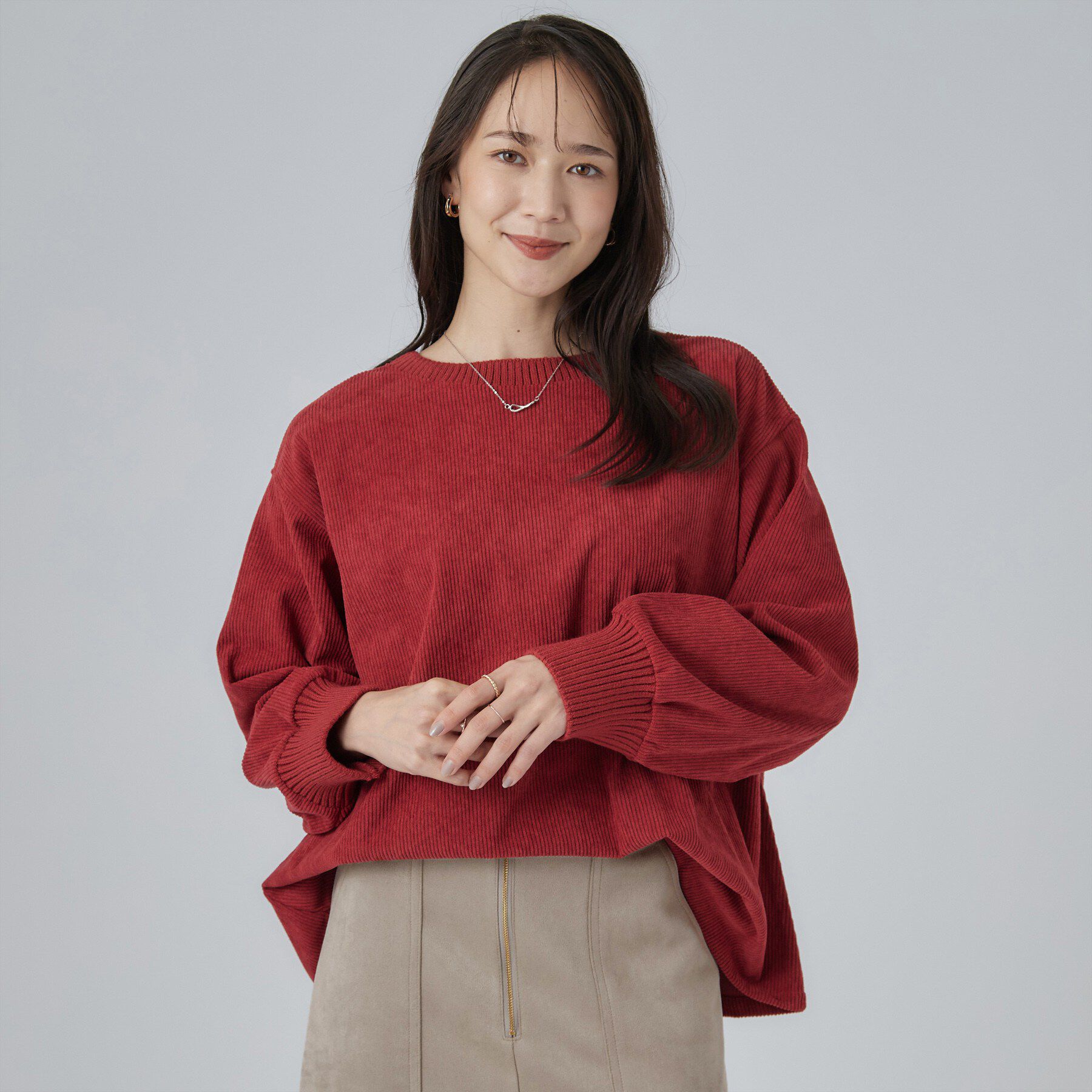SHOO･LA･RUE「コーデの幅が広がる！コーデュロイ2WAYプルオーバー」|Tシャツ・カットソー|