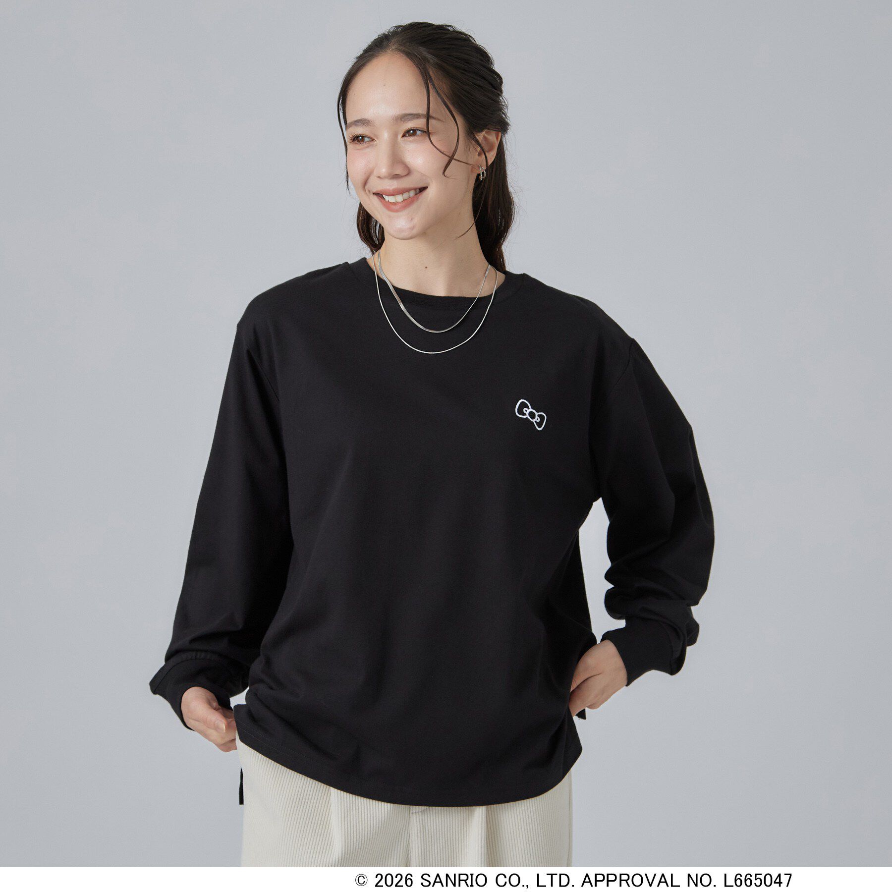 SHOO･LA･RUE「【HELLO KITTYコラボ】刺繍ロンT」|Tシャツ・カットソー|