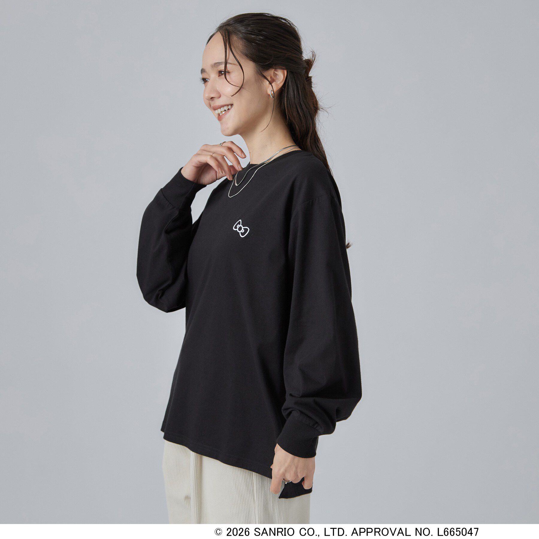 SHOO･LA･RUE「【HELLO KITTYコラボ】刺繍ロンT」|Tシャツ・カットソー|