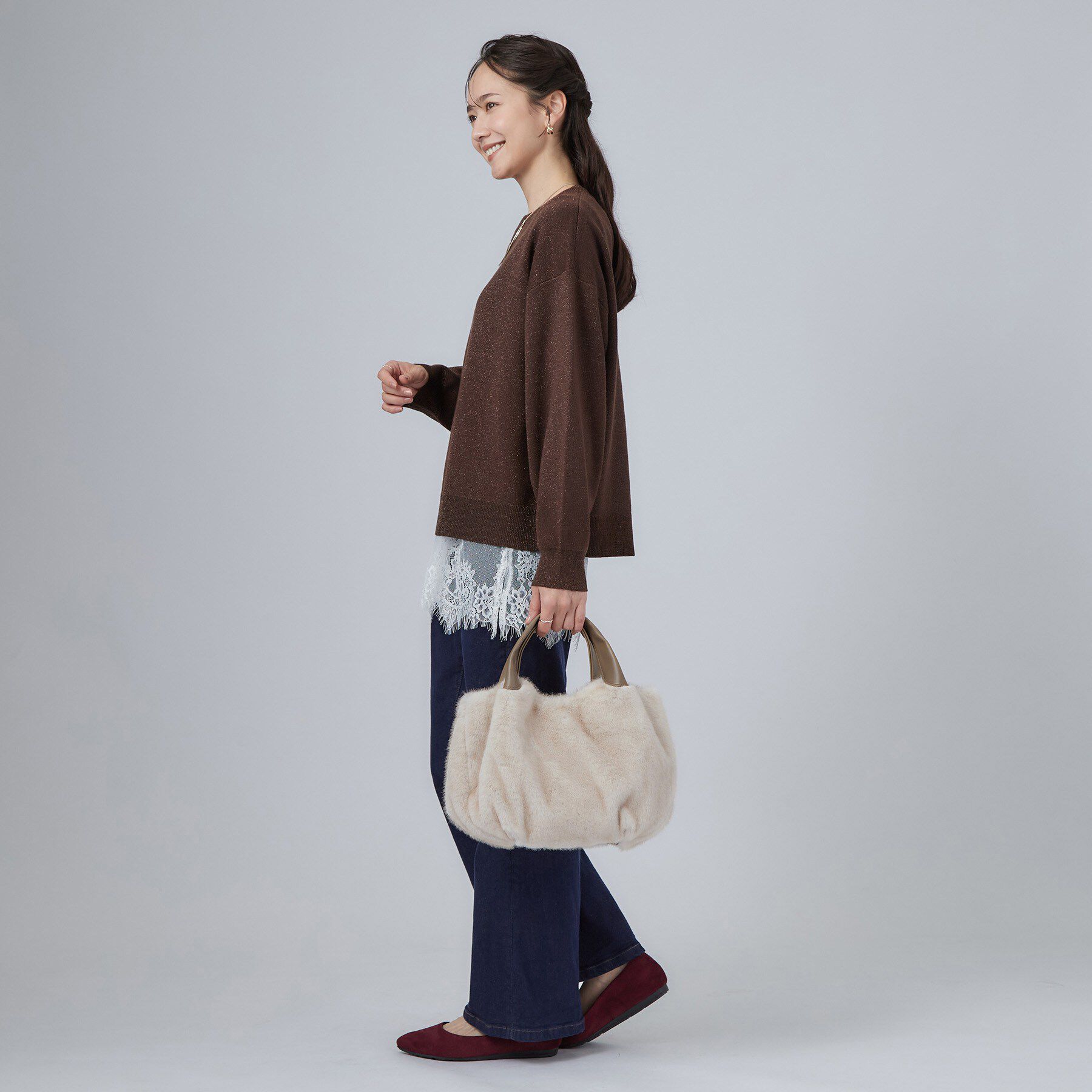 SHOO･LA･RUE「フェイクファーバルーントート」|トートバッグ|