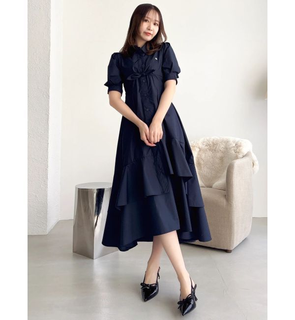 dazzlin「【POLO BCSコラボ】レイヤードリボンティアードシャツワンピース」|ワンピース|
