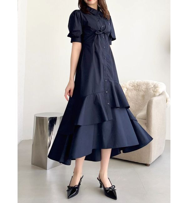 dazzlin「【POLO BCSコラボ】レイヤードリボンティアードシャツワンピース」|ワンピース|