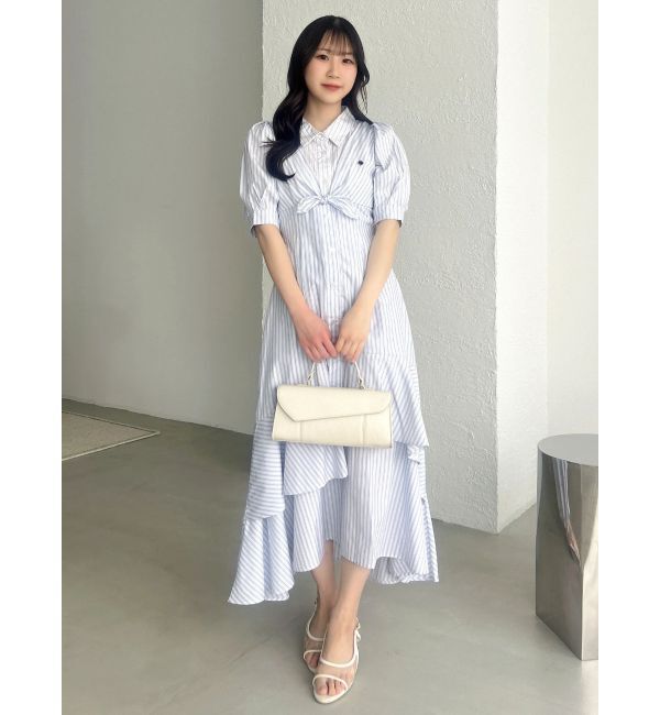 dazzlin「【POLO BCSコラボ】レイヤードリボンティアードシャツワンピース」|ワンピース|