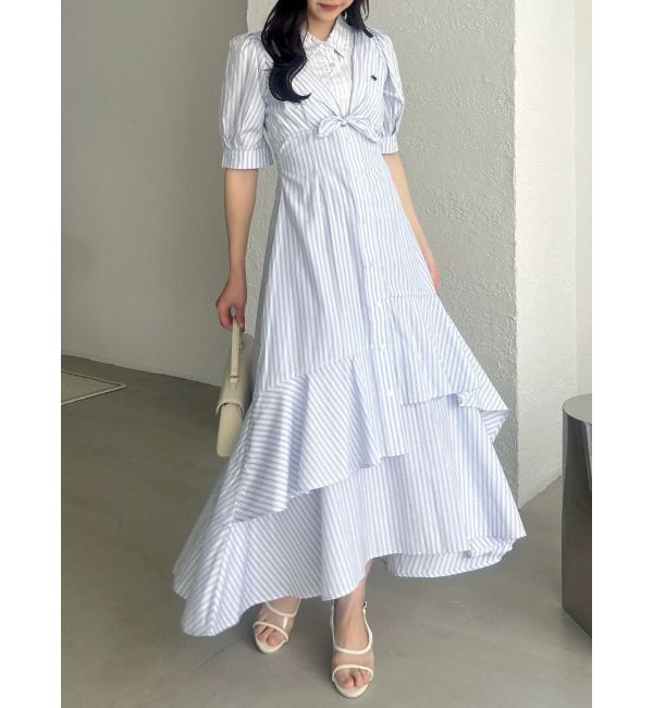 dazzlin「【POLO BCSコラボ】レイヤードリボンティアードシャツワンピース」|ワンピース|