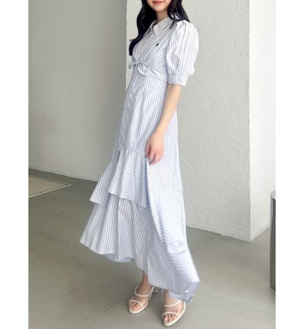 dazzlin「【POLO BCSコラボ】レイヤードリボンティアードシャツワンピース」|ワンピース|