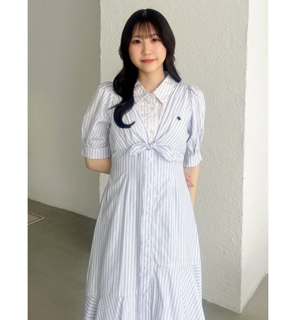 dazzlin「【POLO BCSコラボ】レイヤードリボンティアードシャツワンピース」|ワンピース|