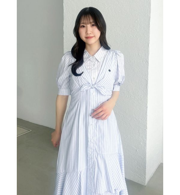 dazzlin「【POLO BCSコラボ】レイヤードリボンティアードシャツワンピース」|ワンピース|
