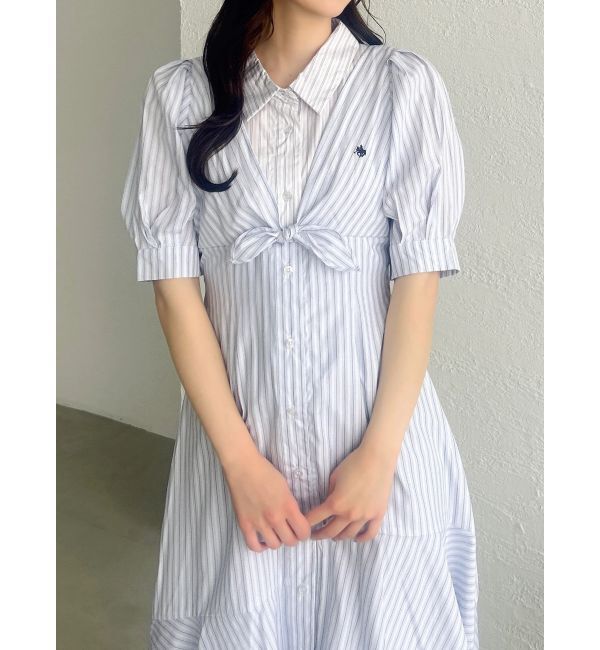 dazzlin「【POLO BCSコラボ】レイヤードリボンティアードシャツワンピース」|ワンピース|