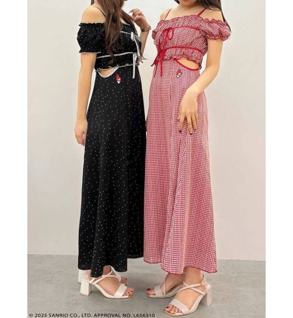 MERCURYDUO「【メロクロコラボ】マイメロディシャーリングカットアウトワンピース」|ワンピース|