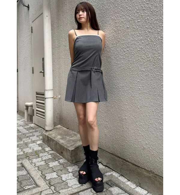 MURUA「ボックスプリーツキャミワンピース」|ワンピース|