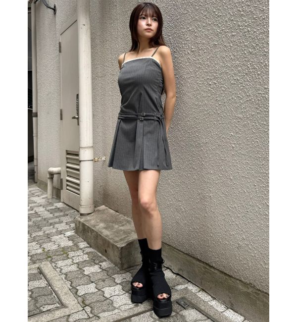 MURUA「ボックスプリーツキャミワンピース」|ワンピース|