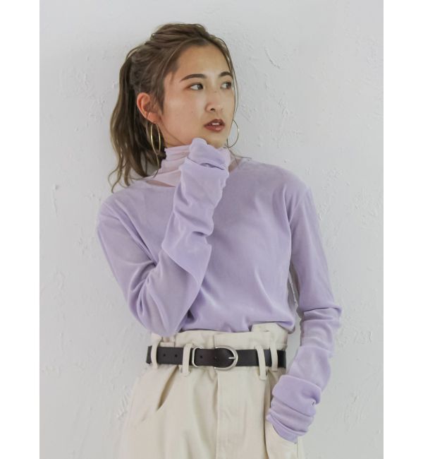 Ungrid「シアーベロアハイネックロングスリーブTee」|Tシャツ・カットソー|